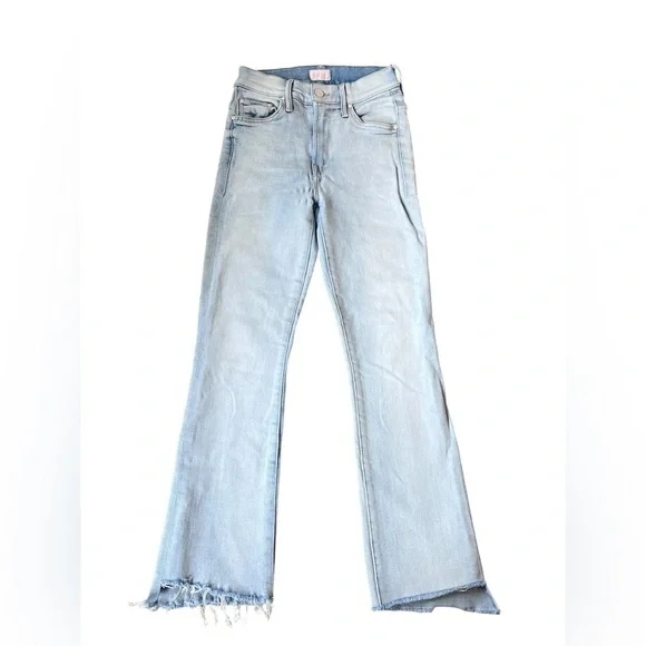 Mother The Insider Crop Step Fray in Sexico Mexico Light Wash Size 25